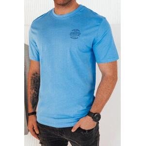 Dstreet Pánské tričko s potiskem světle modré RX5417 M, modrá
