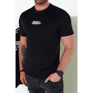 Dstreet Pánské tričko s černým potiskem RX5422 M, Černá