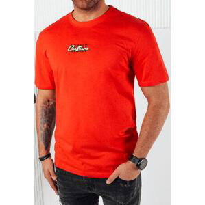 Dstreet Oranžové pánské tričko s potiskem RX5423 XL, Oranžová,