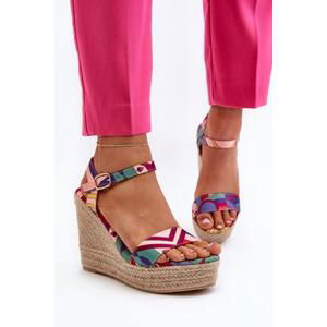 Kesi Vzorované sandály na klínu vyrobené z pletené vícebarevné Anihazra 40, Vícebarevná