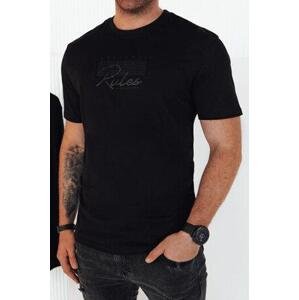 Dstreet Pánské tričko s černým potiskem RX5409 XL, Černá