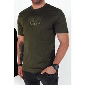 Dstreet Pánské tričko s potiskem zelené RX5410 M, Zelená