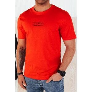Dstreet Oranžové pánské tričko s potiskem RX5473 XXL, Oranžová,