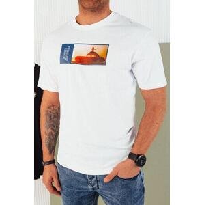 Dstreet Pánské tričko s potiskem bílé RX5484 XL, Bílá,