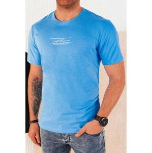 Dstreet Pánské tričko s potiskem světle modré RX5474 M, modrá