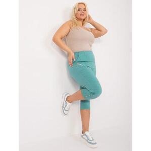 Fashionhunters Kalhoty Mint 3/4 plus size s elastickým pasem.Velikost: 48