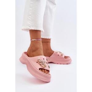 Kesi Dámské pěnové pantofle s ozdobami, růžová Afariana Velikost: 36
