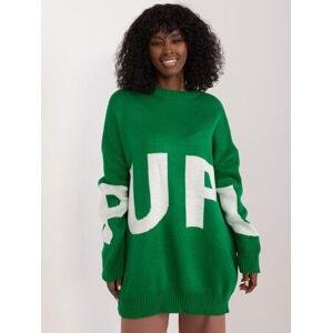 Fashionhunters Zelený oversize svetr s kulatým výstřihem Velikost: ONE SIZE, JEDNA, VELIKOST