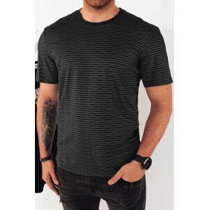 Dstreet Pánské tričko s černým potiskem RX5398 L, Černá