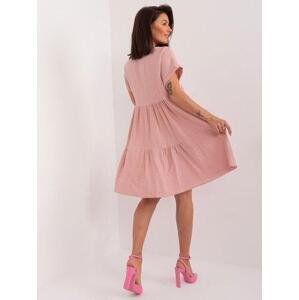 Fashionhunters Zaprášené růžové oversize šaty Velikost: ONE SIZE, JEDNA, VELIKOST