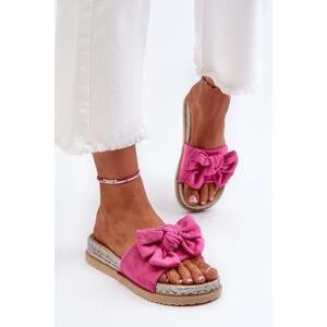 Kesi Dámské pantofle na platformě s mašlí Fuchsia Aflia Velikost: 36, Růžová