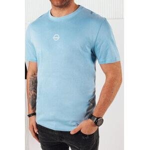 Dstreet Pánské tričko s potiskem, modré RX5459 L, Světle, modrá
