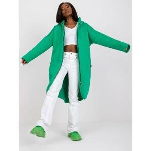 Fashionhunters Tmavě zelená mikina Tina RUE PARIS se zipem Velikost: S/M