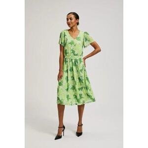 MOODO Dámské vzorované šaty - zelené Velikost: XL, Zelená
