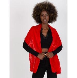 Fashionhunters Červený volánkový viskózový šátek Velikost: ONE SIZE, JEDNA, VELIKOST