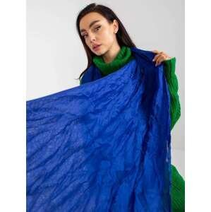 Fashionhunters Tmavě modrý vzdušný šátek s volánky Velikost: JEDNA VELIKOST