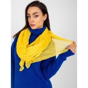 Fashionhunters Dámský tmavě žlutý šátek s řasením Velikost: ONE SIZE, JEDNA, VELIKOST