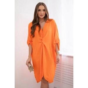 Kesi Oversize šaty s výstřihem do V oranžové UNI, Oranžová, Univerzální