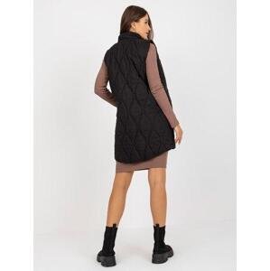 Fashionhunters Černá dámská prošívaná vesta se zipem RUE PARIS Velikost: XL