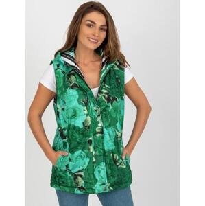 Fashionhunters Zelená dámská vesta s kapucí Velikost: XL