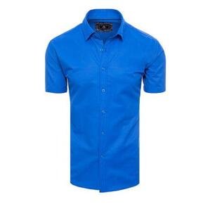 Dstreet KX0990 L chrpově modrá pánská košile s krátkým rukávem
