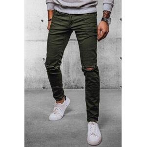 Dstreet Pánské zelené džínové kalhoty UX4086 Velikost: 32/46