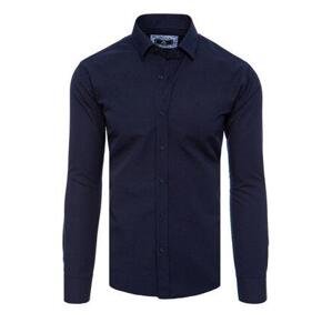 Dstreet Elegantní tmavě modrá pánská košile DX2477 Velikost: L