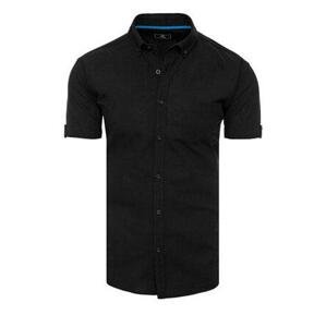Dstreet KX0982 XXL pánská černá košile s krátkým rukávem