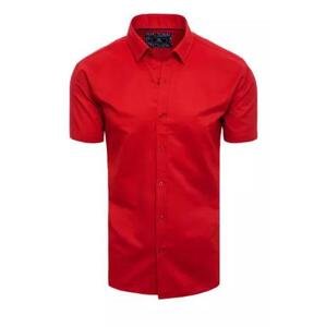 Dstreet Pánská červená košile s krátkým rukávem KX0989 L