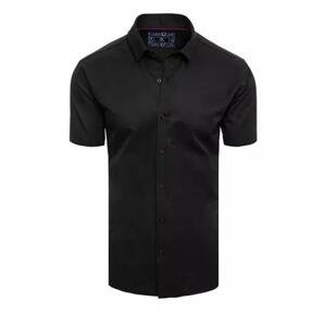 Dstreet Černá pánská košile KX0992 M s krátkým rukávem