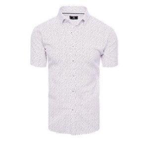 Dstreet KX1016 XL pánská bílá košile s krátkým rukávem