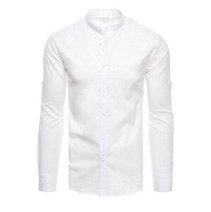 Dstreet Pánská jednobarevná bílá košile DX2487 XL
