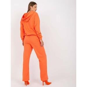 Fashionhunters Základní oranžová mikina s širokými kalhotami Velikost: S/M