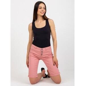Fashionhunters STITCH & SOUL růžové džínové kraťasy s knoflíky Velikost: S