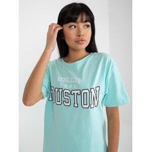 Fashionhunters Mint volné tričko s potiskem Velikost: ONE SIZE