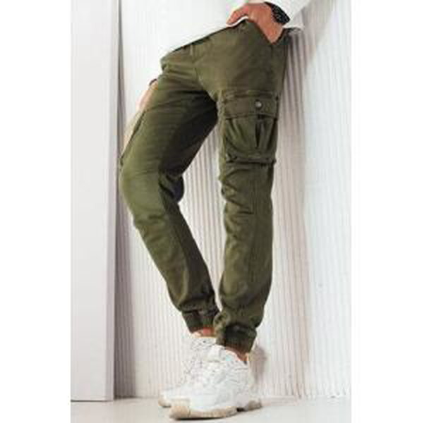Dstreet Pánské jogger cargo kalhoty zelené UX4145 XL
