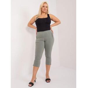 Fashionhunters Kalhoty z kaki látky plus size. Velikost: 44