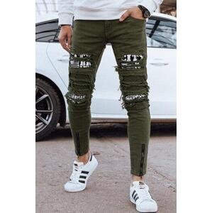 Dstreet Pánské zelené džínové kalhoty UX4334 28/42, Zelená