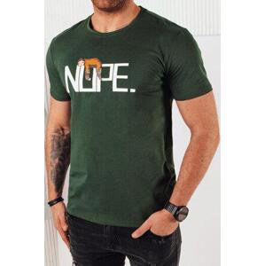 Dstreet Pánské tričko s potiskem zelené RX5357 XL, Zelená