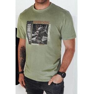 Dstreet Pánské tričko s potiskem zelené RX5465 XXL, Světle, zelená