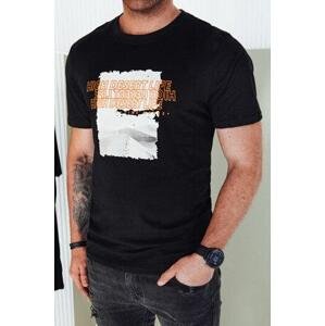Dstreet Pánské tričko s černým potiskem RX5489 XL, Černá