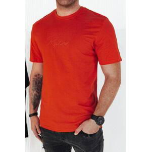 Dstreet Oranžové pánské tričko s potiskem RX5411 XXL, Oranžová,
