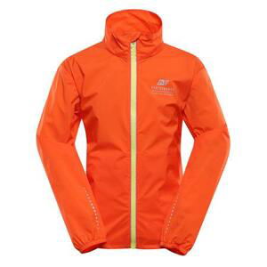 ALPINE PRO Dětská ultralehká bunda s úpravou dwr SPINO spicy orange 140-146