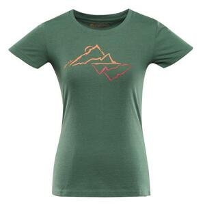 ALPINE PRO Dámské bavlněné triko BOLENA myrtle varianta pb XS, Zelená