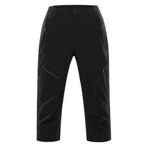 ALPINE PRO Pánské softshellové capri WEDER black 50, Černá