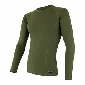 SENSOR MERINO DF pánské triko dl.rukáv safari green Velikost: XXL