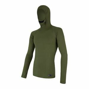 Sensor Merino DF pánské triko dl.rukáv s kapucí safari green