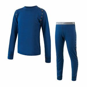 SENSOR MERINO AIR SET dětský triko dl.rukáv + spodky tm.modrá Velikost: 100