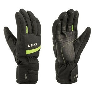 Lyžařské rukavice Leki Max Junior Velikost rukavic: 4/ Barva: černá/zelená