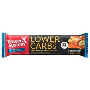 Tyčinka Power System LOWER CARB Protein Bar 33% Caramel Peanut 45g